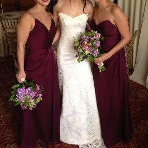 Jim Hjelm Bridesmaid Strapless Dress Burgundy